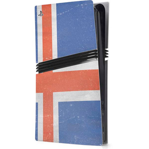 Iceland Flag Distressed PS5 Pro Console Skin